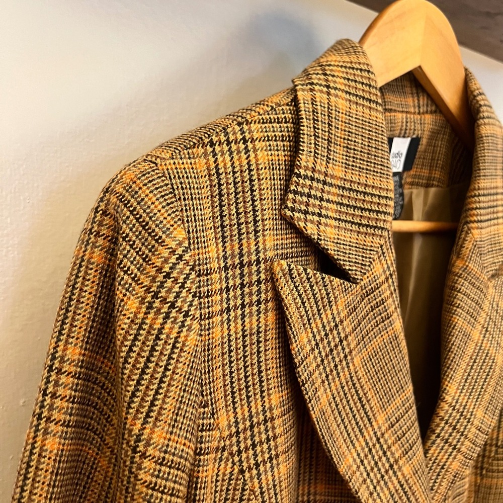 Studio 1940 Womens XL Academia Plaid Wool Blend Office Work Blazer Jacket Preppy - Picture 5 of 5